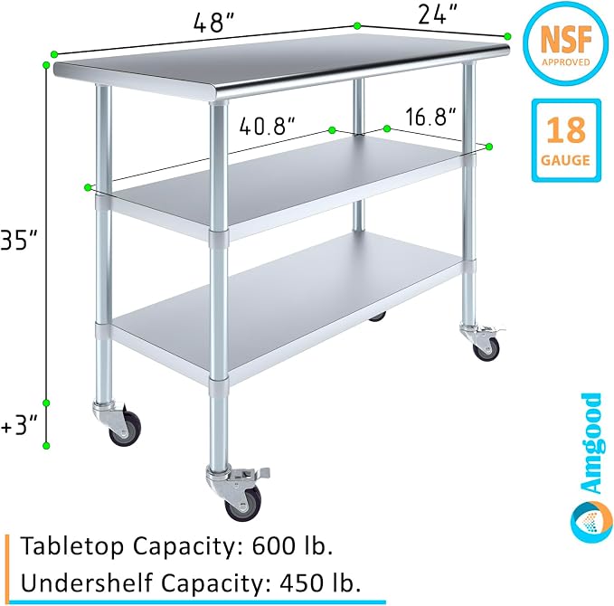 AmGood Stainless Steel Work Table - Image 3