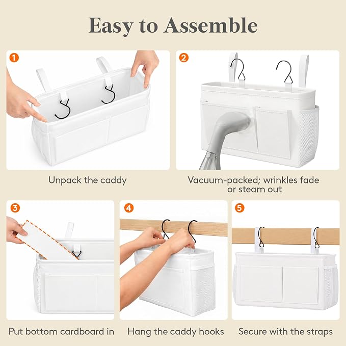 Lifewit Bedside Caddy Storage Organizer, Hanging Storage Bag - Image 8