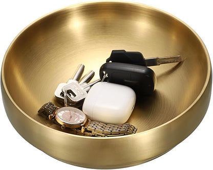 8.3" Golden Key Bowl for Entryway Table Decorative Bowl for Keys | Round Fruit - Image 9