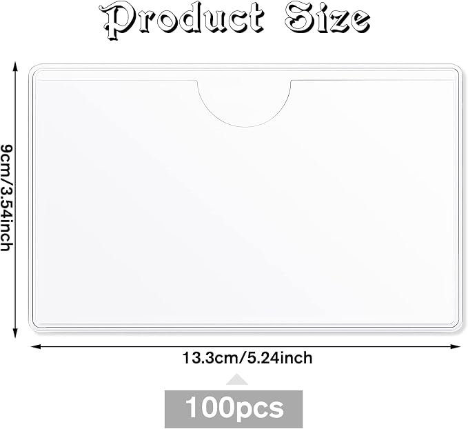 Chinco 100 Self Adhesive Pocket Index Card Pockets Index Card Holder Storage - Image 2