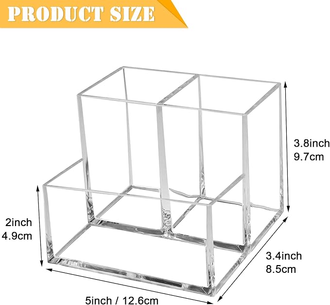 Cerpourt Clear Acrylic Makeup Brush Organizer, Pencil Pen Holder - Image 3