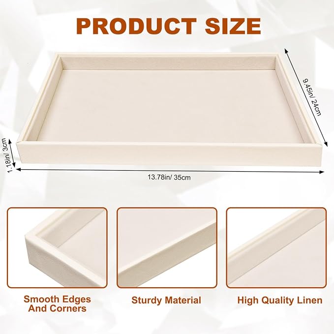 Beige Velvet Jewelry Tray for Drawers Black Jewelrys Display Tray Stackable - Image 7