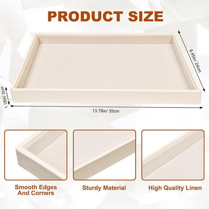 Beige Velvet Jewelry Tray for Drawers Black Jewelrys Display Tray Stackable - Image 7
