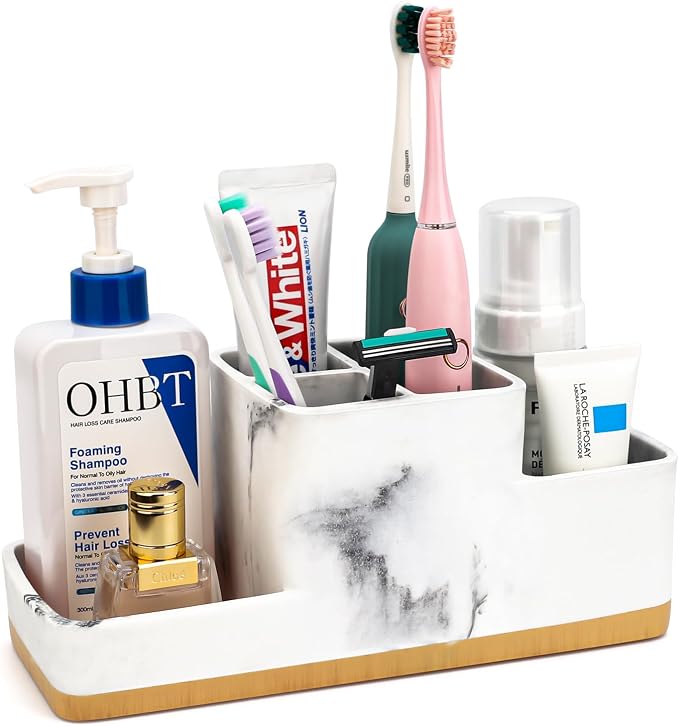 Toothbrush Holder for Bathrooms, Bathroom Organizer Countertop, Rectangle 5 by YMWVH