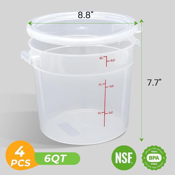 4 Pack Round Food Storage Containers - Image 2