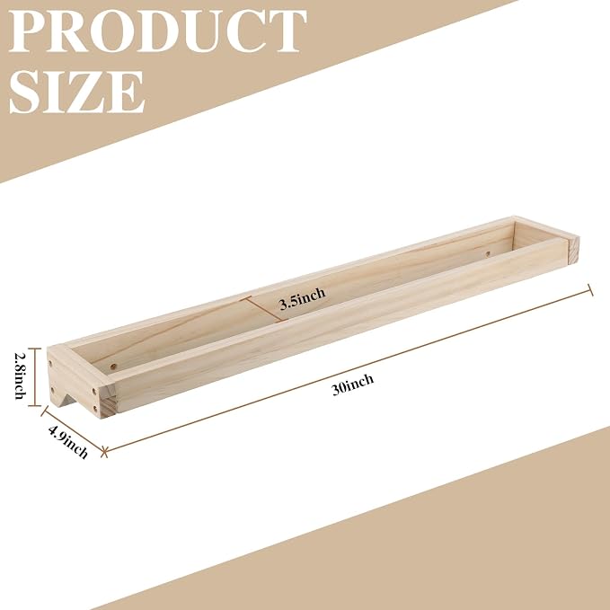Wenqik 4 Pcs Wall Mounted Wooden Shoe Rack 30 Inch Rustic Wood Wall Hanging - Image 2