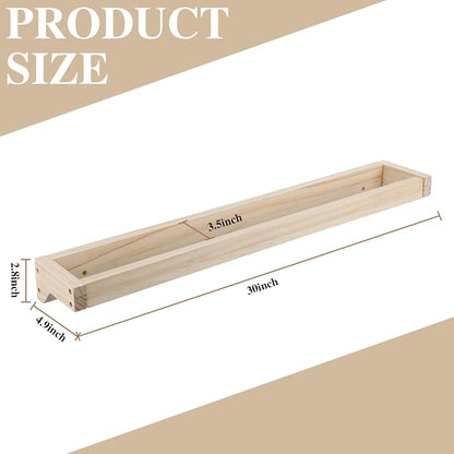 Wenqik 4 Pcs Wall Mounted Wooden Shoe Rack 30 Inch Rustic Wood Wall Hanging - Image 2