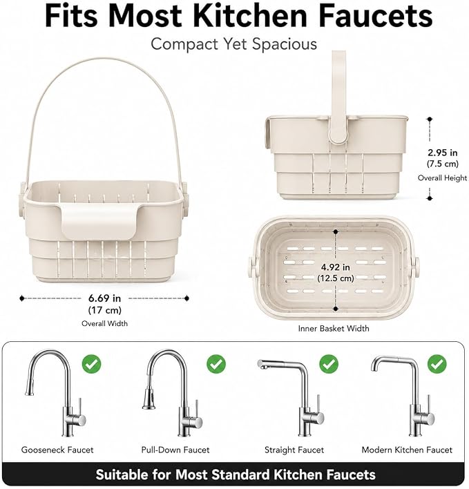 Foldable Sink Drain Basket, Hang Collapsible, Colander - Image 6