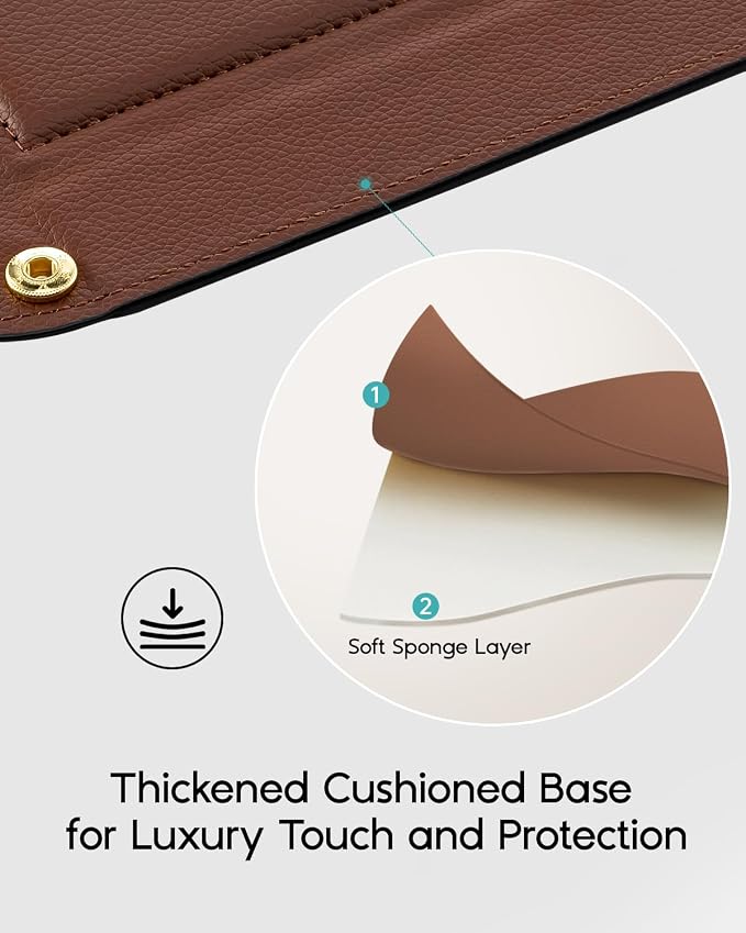 VLANDO Valet Tray for Men, Foldable PU Leather Catchall, Mocha Brown | Travel - Image 3