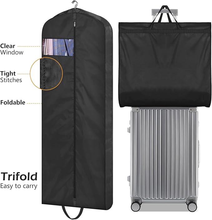 MISSLO 65" Gusseted Hanging Garment Bags - Image 7