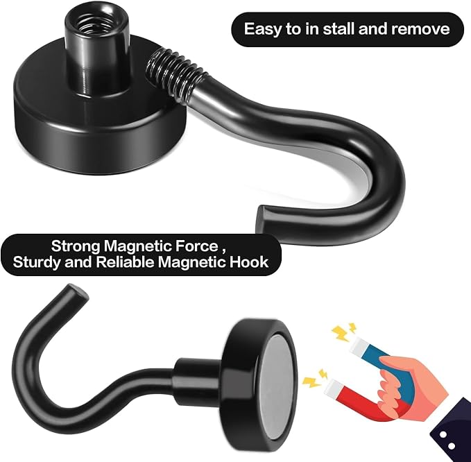 E BAVITE Magnetic Hooks, 15 Pack 30Lbs Strong Magnets - Image 3