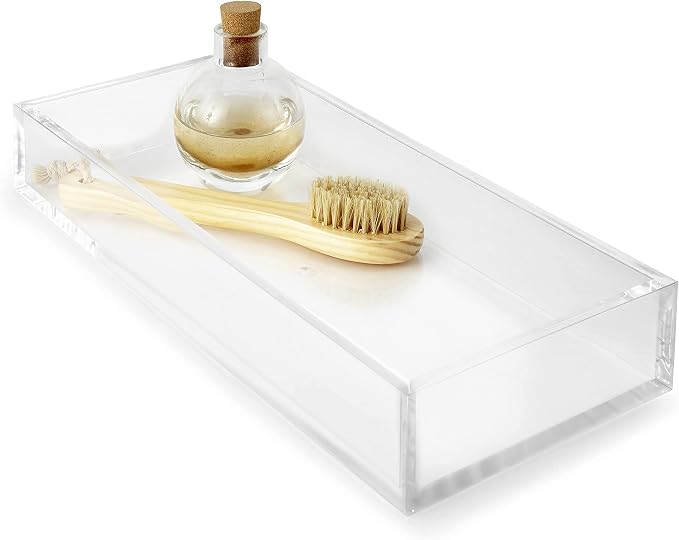 Huang Acrylic Clear Catchall Decorative Tray | Minimalistic Design by HuangAcrylic