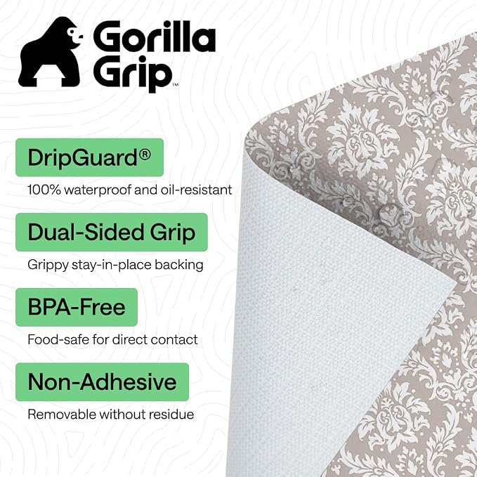 GORILLA GRIP DripGuard Shelf Liner, Non-Adhesive Drawer and Kitchen Cabinet - Image 2