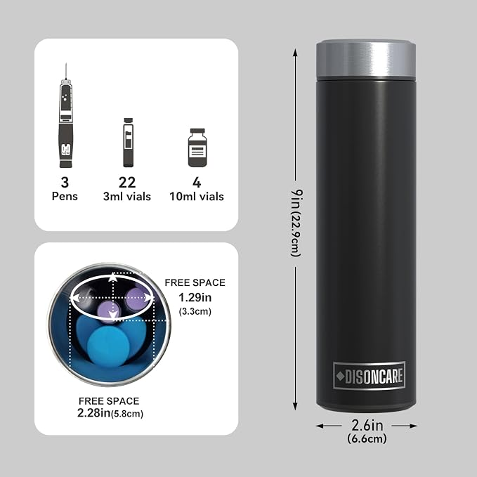 DISONCARE Odyssey 60H 3 Insulin Pens Cooler Travel Case Medication Cooler - Image 2