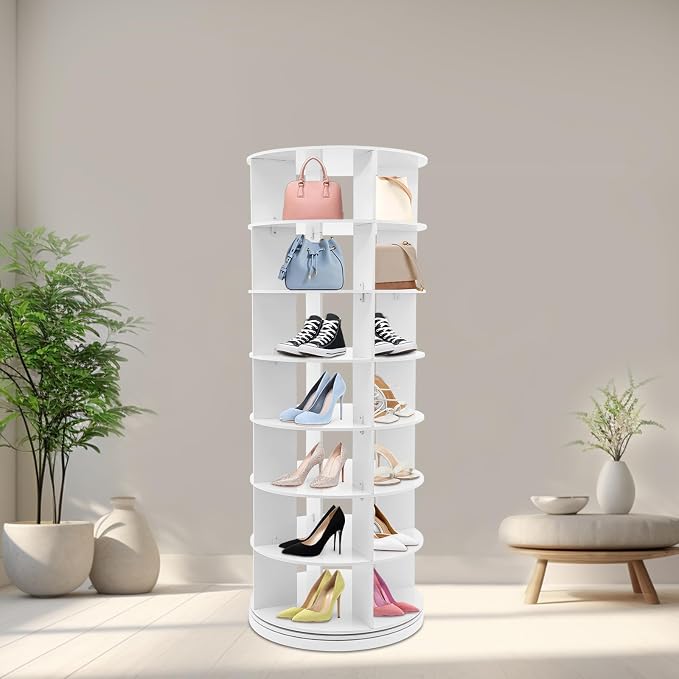 Rotating Shoe Rack Tower, 7-Tier Free Standing Spinning Shoe Organizer 360° - Image 7