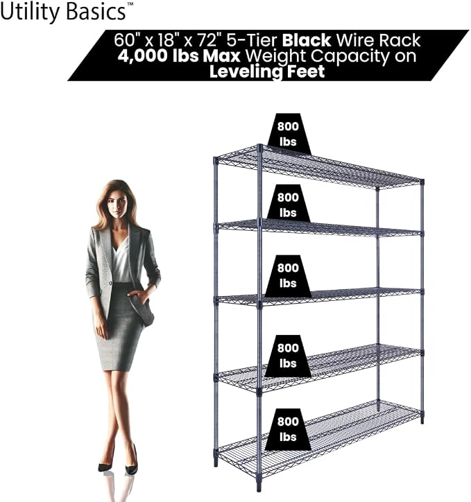 NSF Commercial 5-Tier Wire Shelving - Image 3