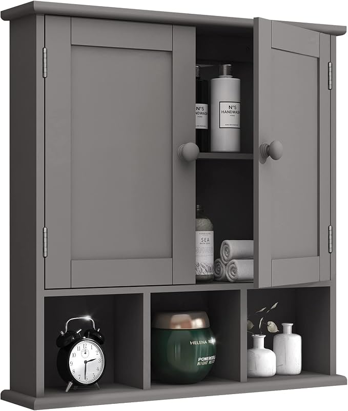 TaoHFE Grey Bathroom Cabinet, Bathroom Wall Cabinet by TAOHFE