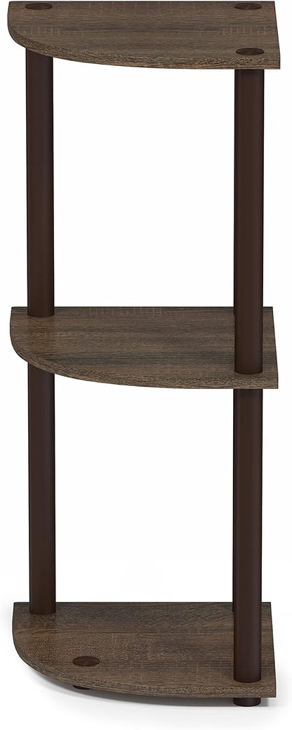Furinno TURN-N-TUBE Corner Shelf, 3-Tier Corner Bookshelf, Display Storage - Image 6