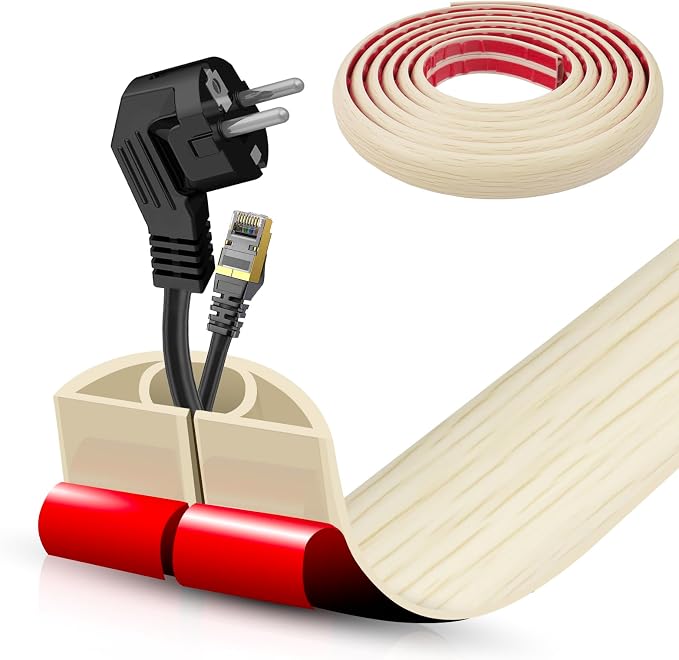 Floor Cord Cover Self Adhesive Cord Hider, 10FT Cable Management, Extension by DBHXXMB-HH
