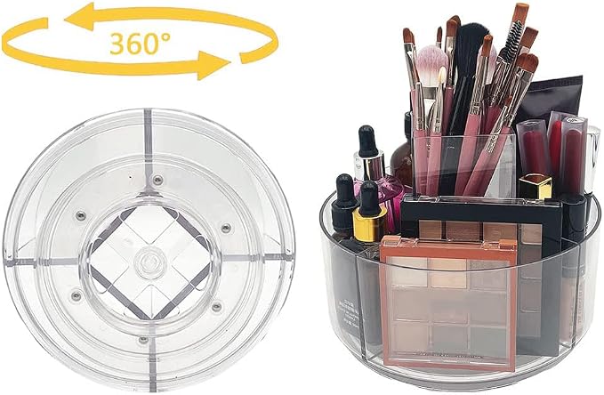 LINFIDITE 360 Rotating Makeup Organizer Clear Cosmetic Storage Holder Tray - Image 5
