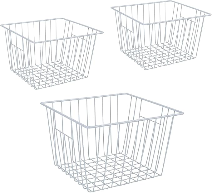 Freezer Baskets Organizer, Refrigerator Metal Wire Storage Basket Bins by lonpute