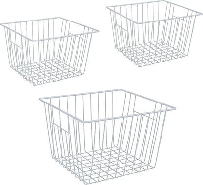 Freezer Baskets Organizer, Refrigerator Metal Wire Storage Basket Bins by lonpute