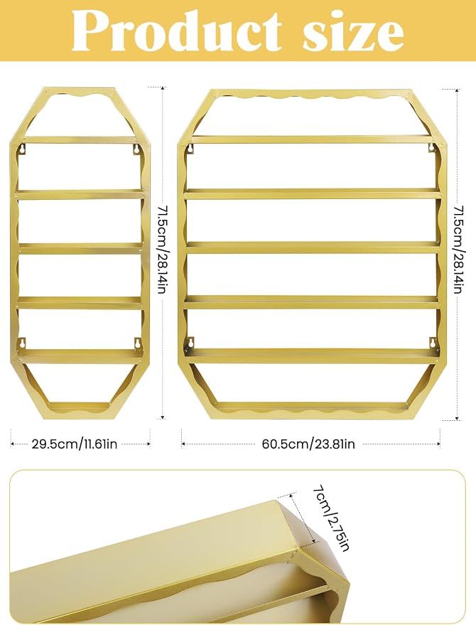 EBANKU Hexagon Nail Polish Racks Heavy Duty Nail Shelfs - Image 3