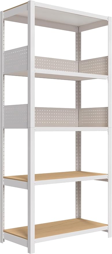 HOMEDANT House White 32" W 5 Tier Pegboard Storage Shelves Heavy Duty | by TheBestOrganizingSolution