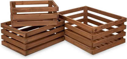 Set of 3 Nesting Wooden Storage Crates - Image 7