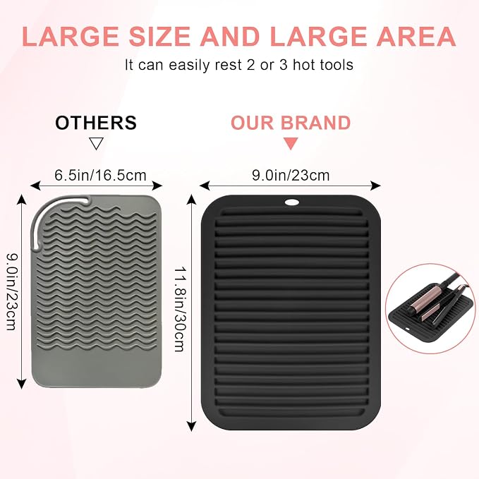 Large Silicone Heat Resistant Mat, Professional Hot Hair Tools Mat - Image 3