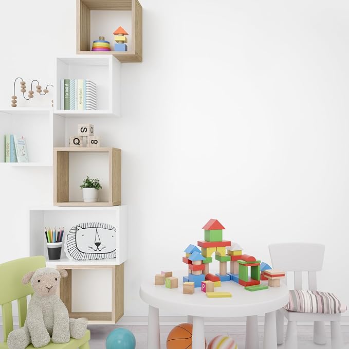 Wall Mount Shelf Set of 4, Floating Cube Shelves - Image 7