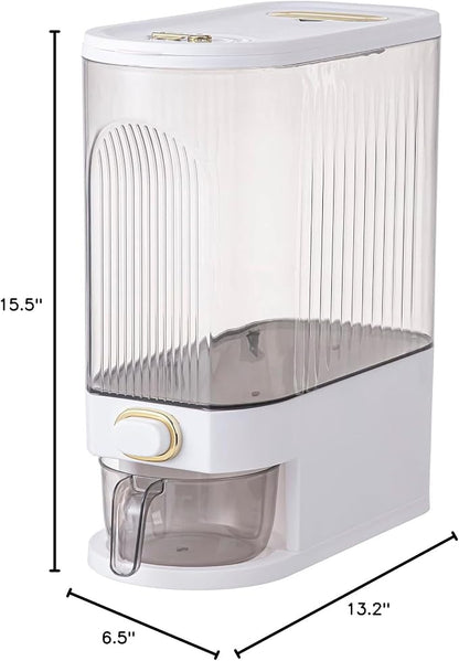 Sooyee Clear Rice Dispenser, Large Cereal Dispenser - Image 7