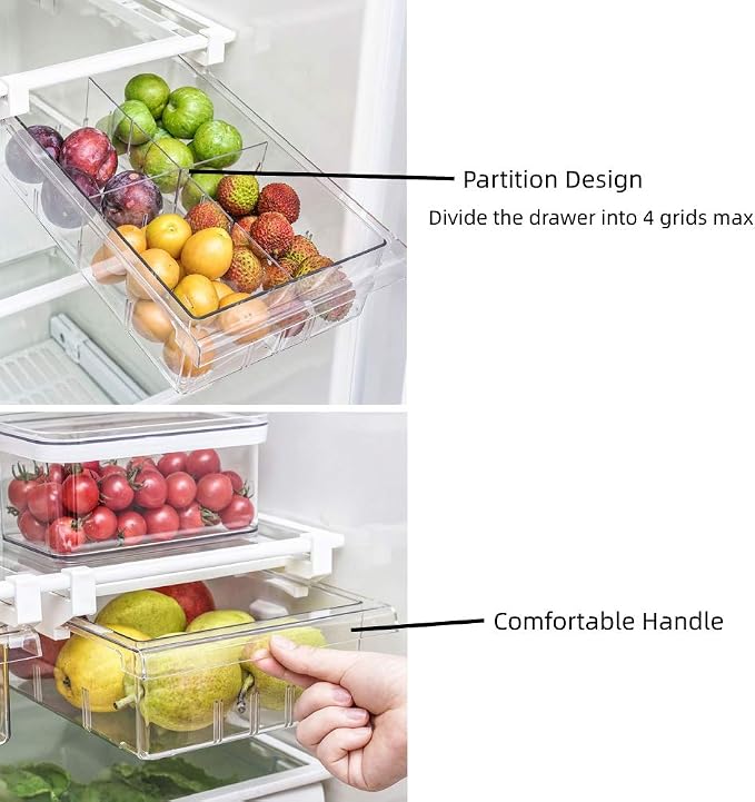 YekouMax Fridge Drawer Organizer, Refrigerator Organizer Bins, Pull Out - Image 6