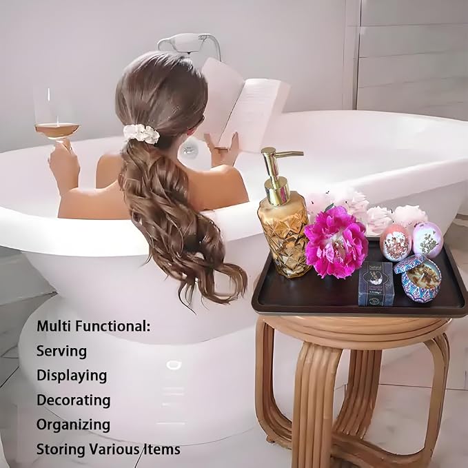 Wood Vanity Tray, Bathroom Counter Solid Walnut Organizer, Toilet Tank Top - Image 6