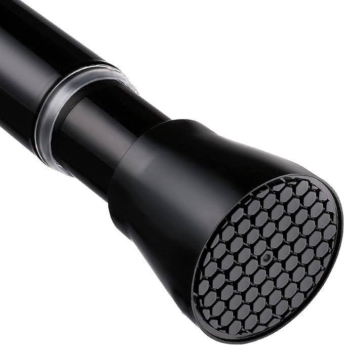 Black Spring Tension Curtain Rod 28-52 Inches, 7/8" Diameter Adjustable Shower by MEXAUSPRINGCURTAINRODS