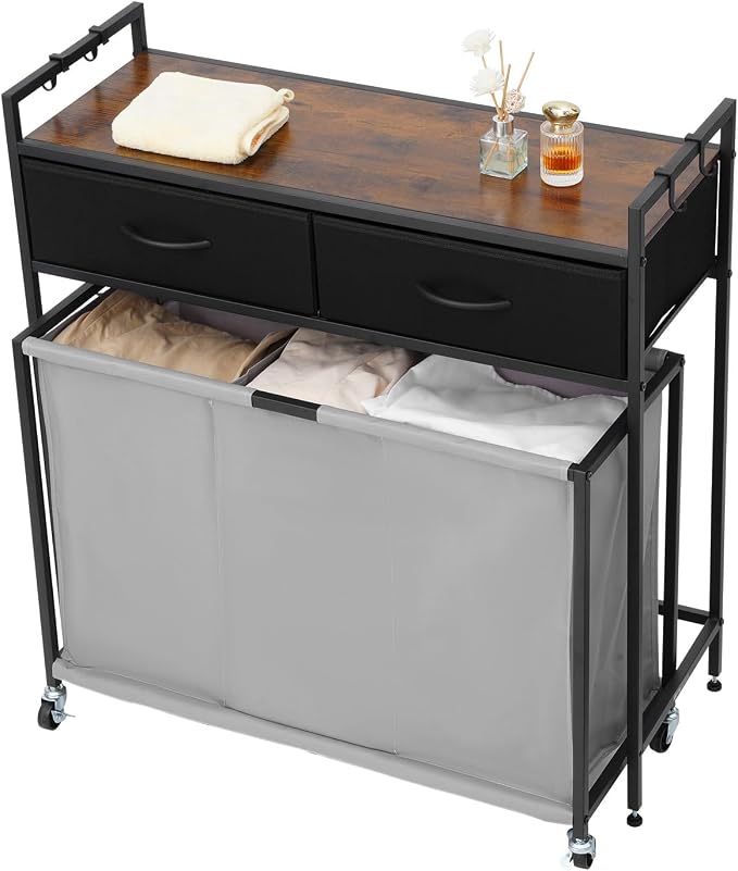 VEVOR 3 Section Laundry Sorter, Rolling Laundry Hamper - Image 9