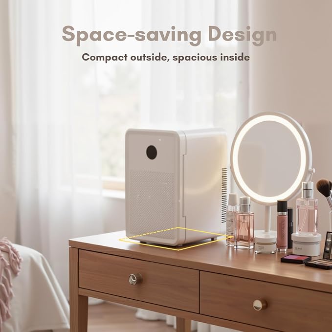 13L/22L Mini Fridge for Bedroom, Non-condensing Small Skincare Fridge, 110V/12V - Image 6