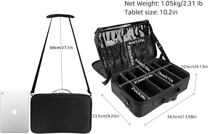 JOURMON Travel Makeup Train Case, Large Capacity Cosmetic Bags - Image 2