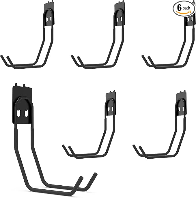 6-Pack Large Heavy Duty Pegboard Hooks by Unknown