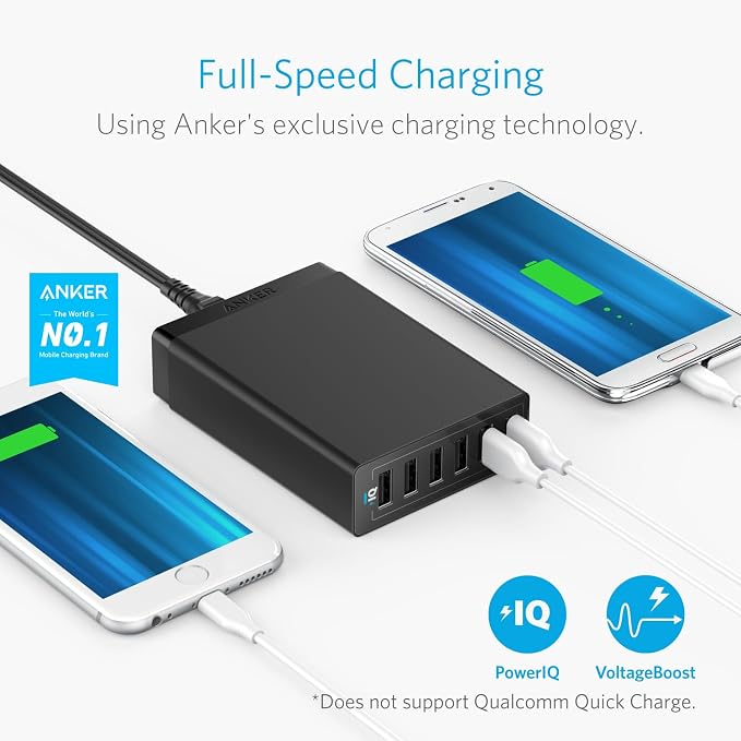 Anker Desktop Charger, 60W 6 Port USB Multiple Charging Hub, PowerPort 6 - Image 3