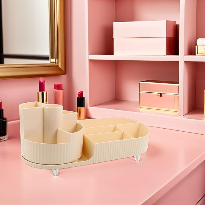 Rotating Makeup Organizer Set for Vanity – Large Capacity Cosmetic and Skincare - Image 7