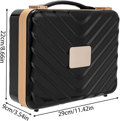 Portable Makeup Box, 11.42 * 3.54 * 8.66 In Travel Makeup Train Cases Cosmetic - Image 2