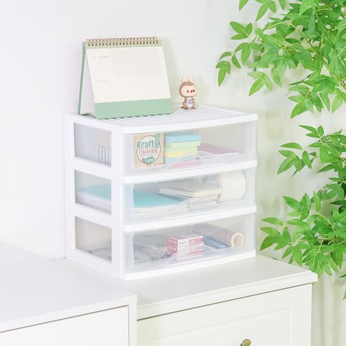 BYCY Plastic Stackable Storage 3 Drawers, Easily Assemble - Image 4