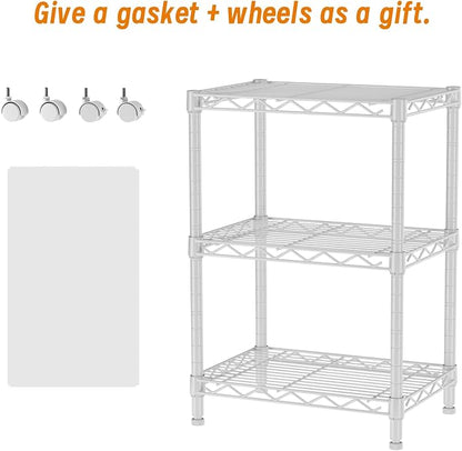 3 Tier Adjustable Storage Shelves Heavy Duty Metal Utility Shelf Wire Shelving - Image 4