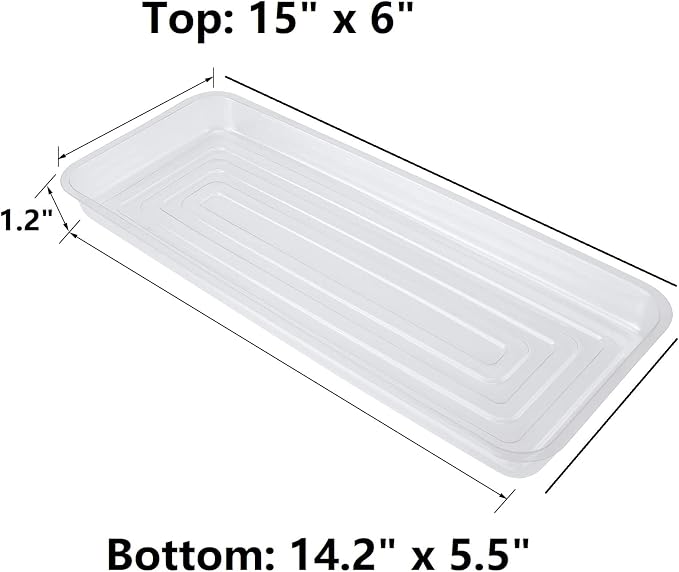 Idyllize Rectangular 5 Pieces of 15 by 6 Inch Clear Thick Plastic Heavy Duty - Image 2