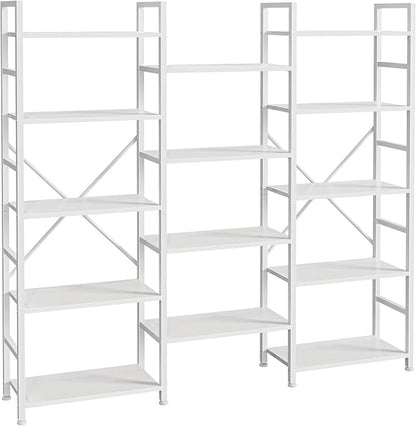 SUPERJARE Triple Bookshelf, Bookcase by SUPERJARE