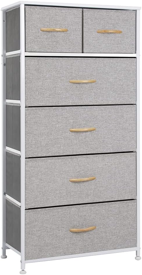 Tall Dresser for Bedroom, 6 Drawers Vertical Fabric Dresser | Sturdy Steel Frame by CrestliveProducts