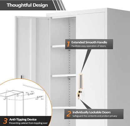 VINGLI Rolling Metal Storage Cabinet - Image 7