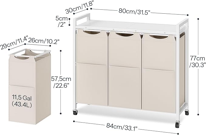 HOOBRO Laundry Sorter 3 Section, Laundry Hamper - Image 3