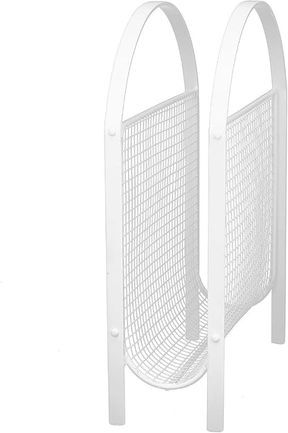 MyGift Mid-Century Design Magazine Rack, Matte Black Tone Metal Mesh - Image 7